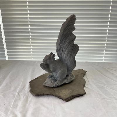 922 Composite Squirrel on stone slab