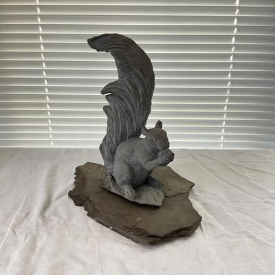 922 Composite Squirrel on stone slab