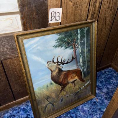 Sale Photo Thumbnail #475: Large elk artwork