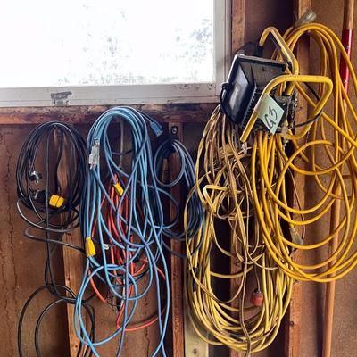 Sale Photo Thumbnail #483: Several extension cords, light