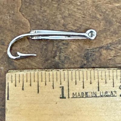 Vintage Sterling Silver Fishhook Tie Clip
