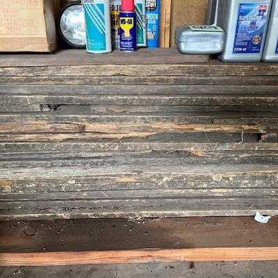Sale Photo Thumbnail #530: Large lot of wooden boards, about 10 - 12 feet each