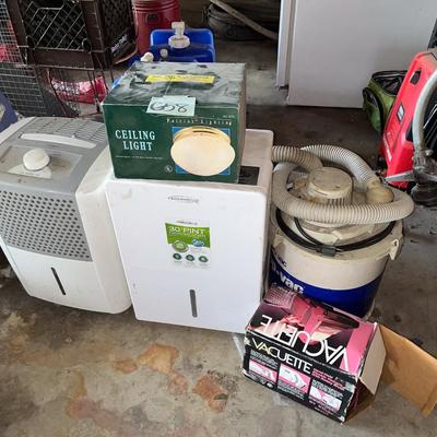 Sale Photo Thumbnail #613: Two dehumidifiers, Vacuette, Shop Vac, ceiling light
