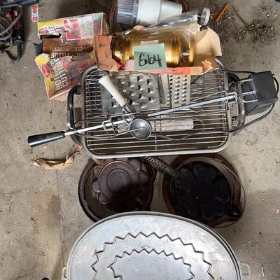 Sale Photo Thumbnail #633: Crockpot, grill, pans, etc,