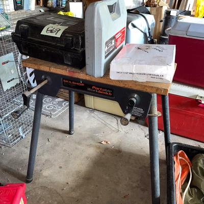 Sale Photo Thumbnail #652: Skilshop portable workbench, tools, etc.