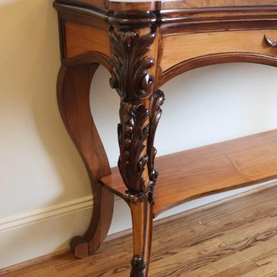 Carved Wood Console Table with Shell and Acanthus Motifs