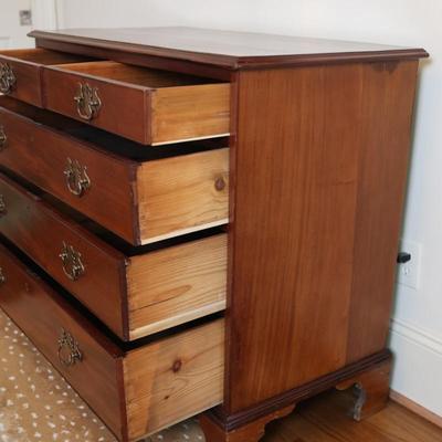 Vintage Mahogany Chest with Brass Batwing Pulls