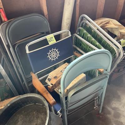 Sale Photo Thumbnail #772: Folding chairs, lawn chairs, chair with ship wheel design