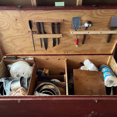 Sale Photo Thumbnail #808: Chest and contents

Roughly 50.5" wide, 22" deep, 22" tall
