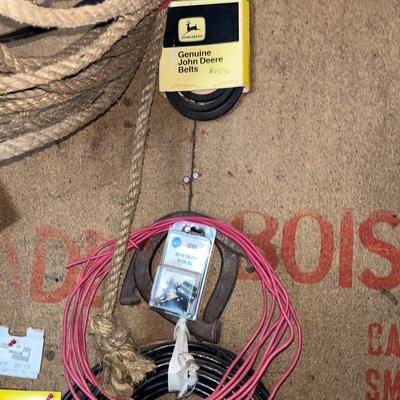 Sale Photo Thumbnail #820: Belts, rope, extension cord