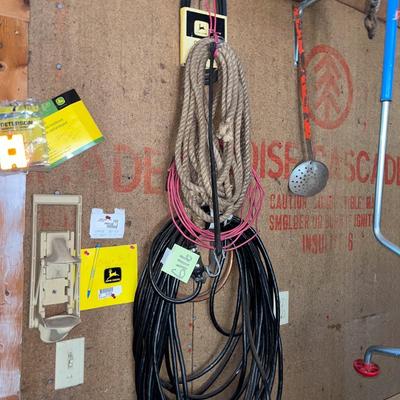 Sale Photo Thumbnail #819: Belts, rope, extension cord