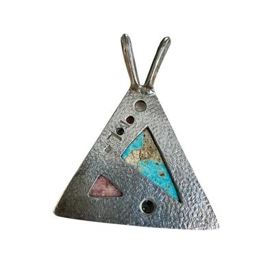Sterling Silver - Signed Pendant w/ multiple stones