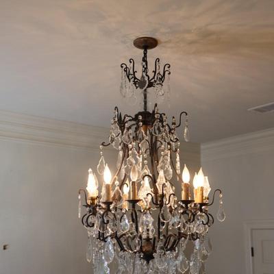 Multi-Tier Chandelier with Genuine Crystal Accents