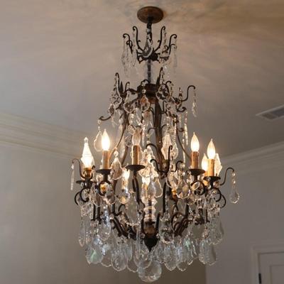 Multi-Tier Chandelier with Genuine Crystal Accents