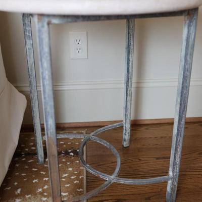 Pair of Round Side Tables with Stone Top