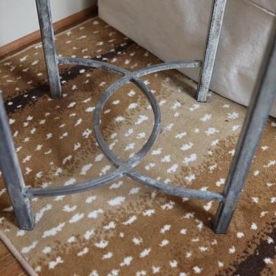 Pair of Round Side Tables with Stone Top