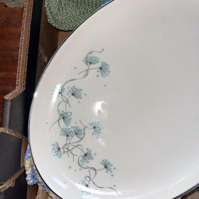 Sale Photo Thumbnail #849: Set of dishes with blue flower motif