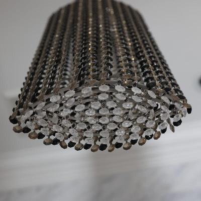 Modern Cylinder Pendant with Faceted Crystal Strands
