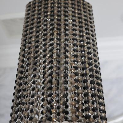 Modern Cylinder Pendant with Faceted Crystal Strands