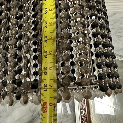 Modern Cylinder Pendant with Faceted Crystal Strands