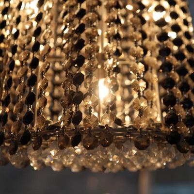 Modern Cylinder Pendant with Faceted Crystal Strands