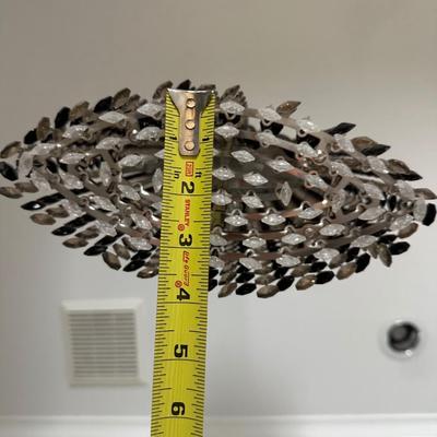 Modern Cylinder Pendant with Faceted Crystal Strands