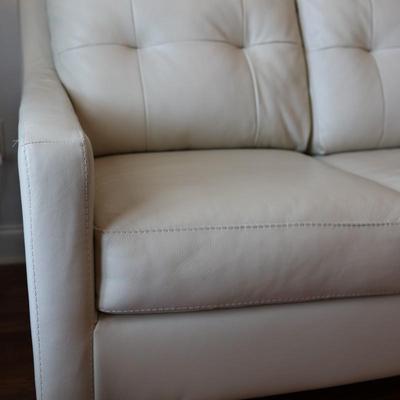 Ashley Furniture Cream Faux Leather Sleeper Sofa