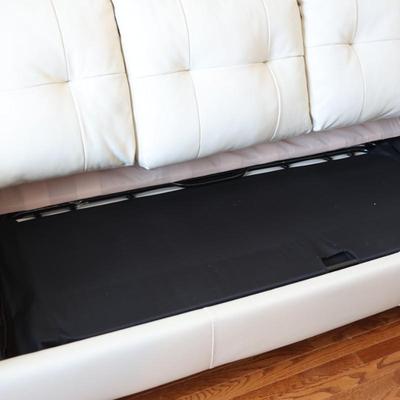 Ashley Furniture Cream Faux Leather Sleeper Sofa