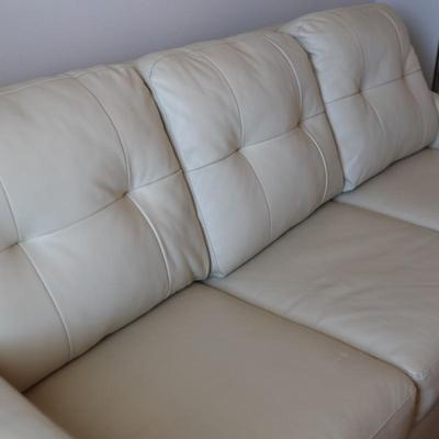 Ashley Furniture Cream Faux Leather Sleeper Sofa