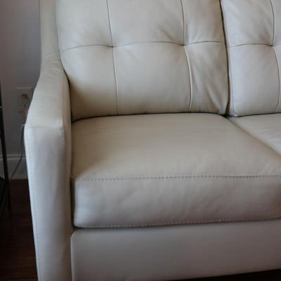 Ashley Furniture Cream Faux Leather Sleeper Sofa