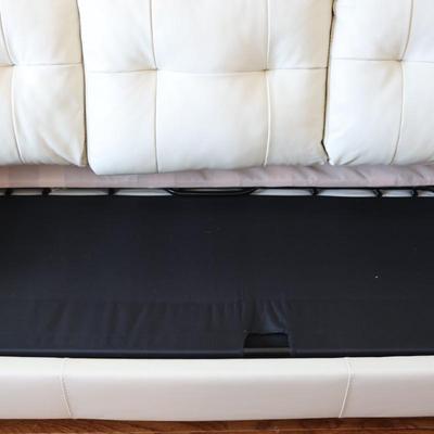 Ashley Furniture Cream Faux Leather Sleeper Sofa