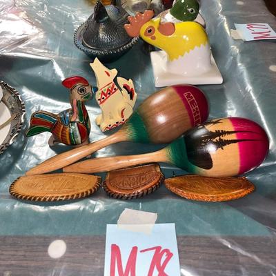 Sale Photo Thumbnail #1025: Maracas, wooden figures, etc.