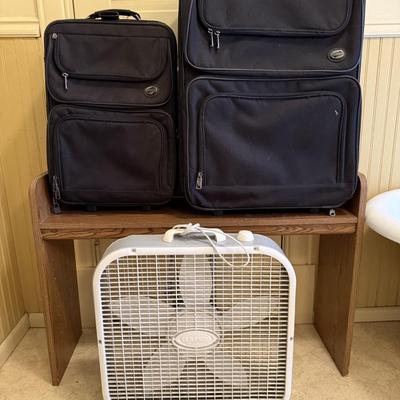 American Tourist Suitcases and Fan