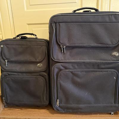 American Tourist Suitcases and Fan