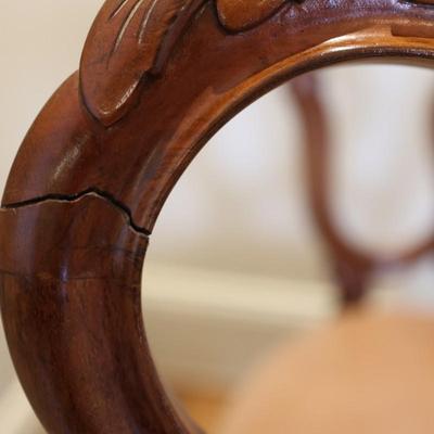 Carved Wood Victorian Back Chairs (See Details)