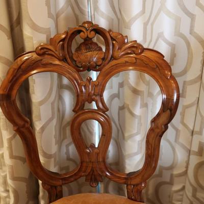 Carved Wood Victorian Back Chairs (See Details)