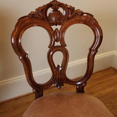 Carved Wood Victorian Back Chairs (See Details)