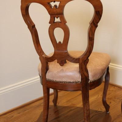 Carved Wood Victorian Back Chairs (See Details)