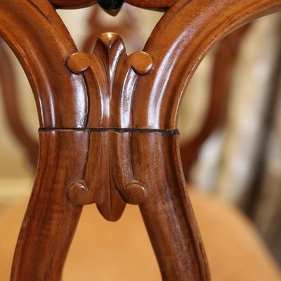 Carved Wood Victorian Back Chairs (See Details)