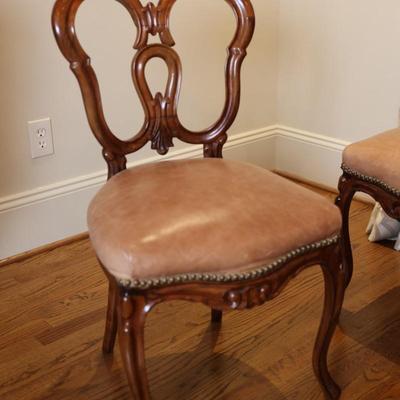 Carved Wood Victorian Back Chairs (See Details)
