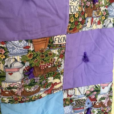 Twin tie quilt with tie lap cover