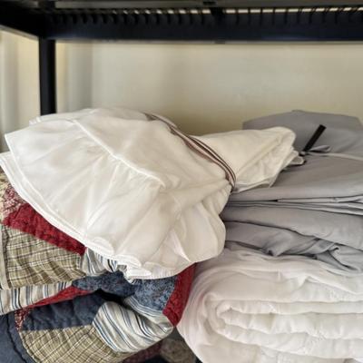 Full size Quilted quilt, shams, sheet set, mattress pad