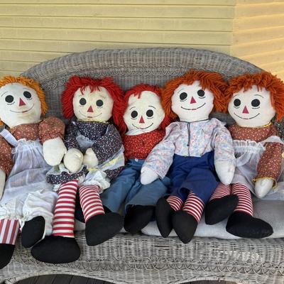 Reggie Ann and Andy stuffed dolls
