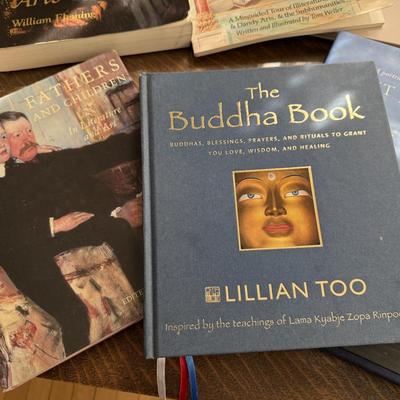 Variety of large hard covered books