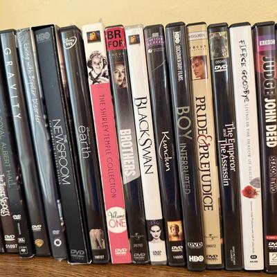 Group of DVDs