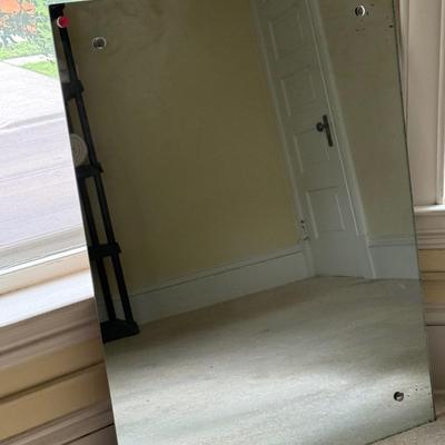 Large Vintage Mirror and wood side table