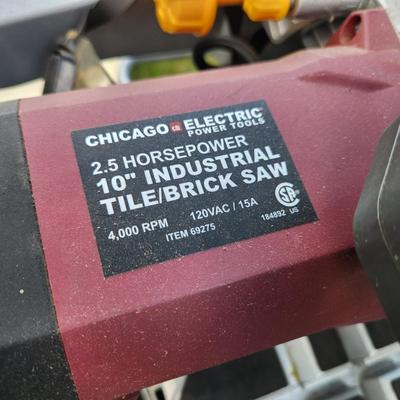 Chicago Electric 2.5 HP 10" Industrial Tile Brick Saw