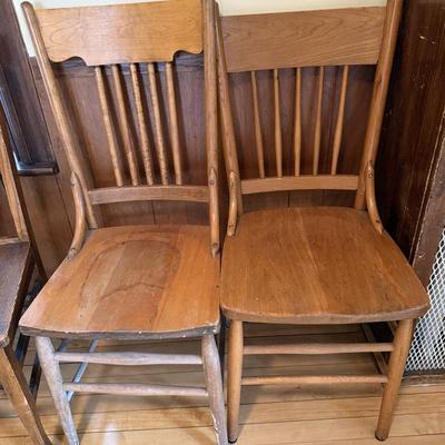 Two Wood Dinning Chairs