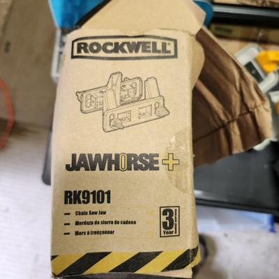 lot of Rockwell Jawhorse RK9000 Clamp Workstation w Work table & PlyWood Clamp Rk9100 RK9101