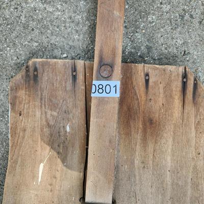 Primitive Wood Shovel and Rake